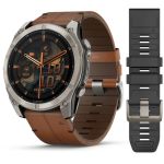 Garmin Fenix 8 51mm AMOLED Sapphire Carbon grey DLC w. Chestnut Leather Band (010-02905-40)