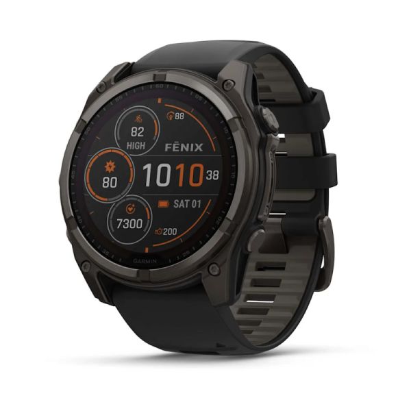 Garmin Fenix 8 51mm Solar Sapphire Carbon Gray DLC Titanium w. Black/Pebble Gray S. Band (010-02907-10/11)