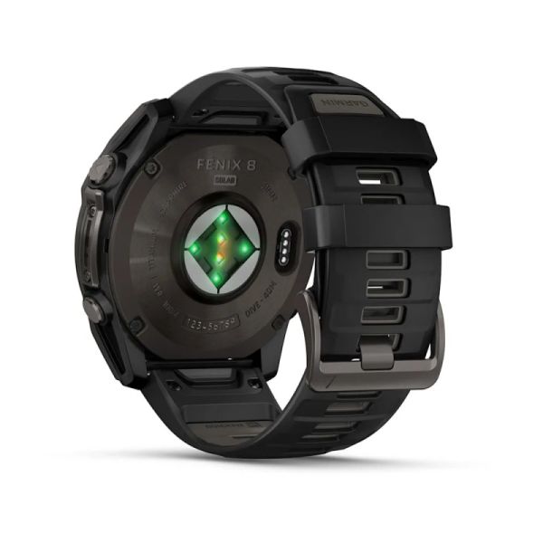 Garmin Fenix 8 51mm Solar Sapphire Carbon Gray DLC Titanium w. Black/Pebble Gray S. Band (010-02907-10/11)
