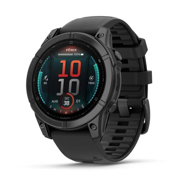 Смарт-годинник Garmin Fenix E 47mm AMOLED Slate Gray Steel with Black Silicone Band (010-03025-03/01/13)