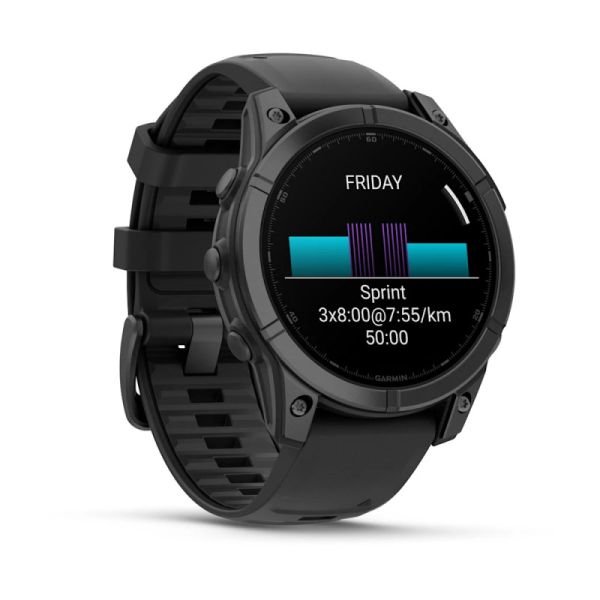 Смарт-годинник Garmin Fenix E 47mm AMOLED Slate Gray Steel with Black Silicone Band (010-03025-03/01/13)