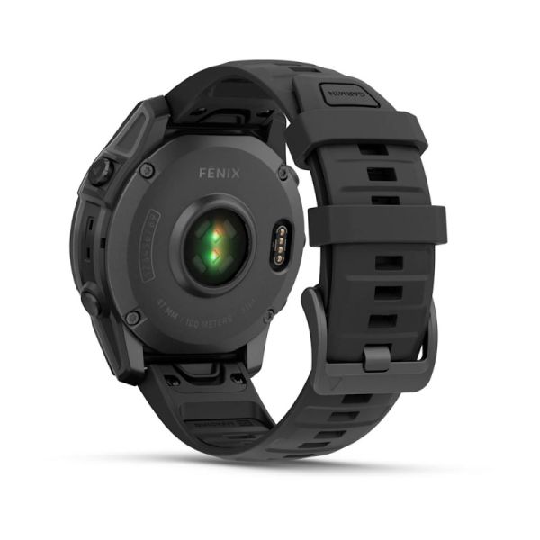 Смарт-годинник Garmin Fenix E 47mm AMOLED Slate Gray Steel with Black Silicone Band (010-03025-03/01/13)