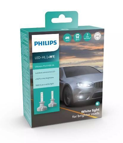 Лампи світлодіодні PHILIPS H1 11258U51X2 LED Ultinon Pro5100 +160% 12/24V