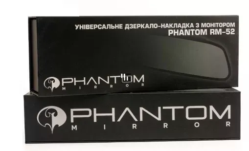 Універсальне дзеркало-накладка із вбудованим монітором Phantom RM-52