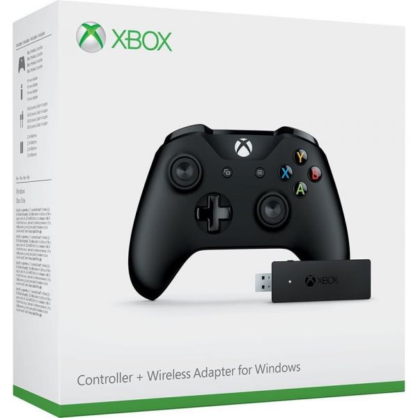 Геймпад Microsoft Xbox One S Wireless Controller Black + Wireless Adapter for Windows (4N7-00003)