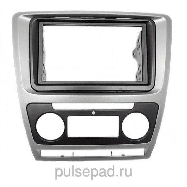 Рамка переходная 11-258 Carav Skoda Oktavia 08-13 (Auto Air-Cond) Grey