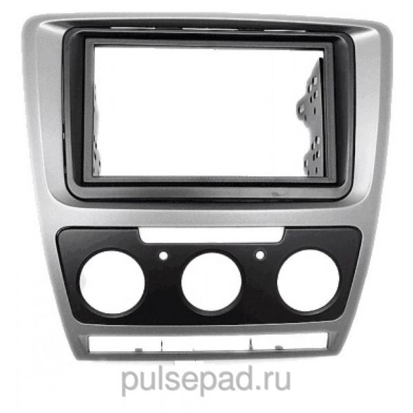Рамка переходная 11-185 Carav Skoda Oktavia 08-13 (Manual Auto Air-Cond) Grey