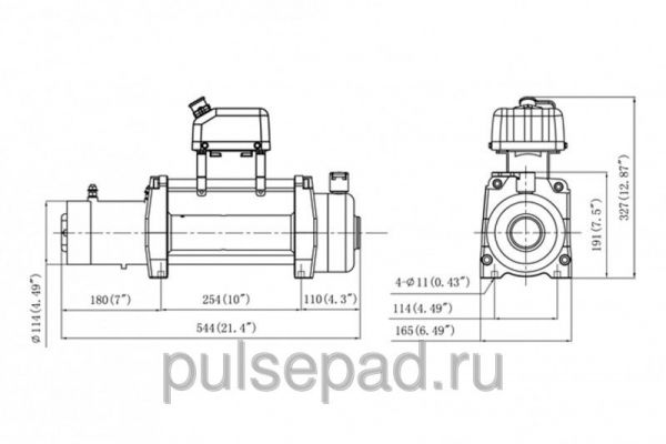 Лебедка KINGONE WINCH KDS-10.0 12V 4,5т