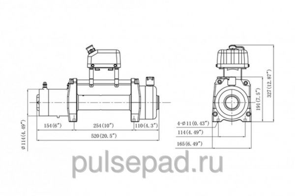 Лебедка KINGONE WINCH KDS-9.0 12V 4т