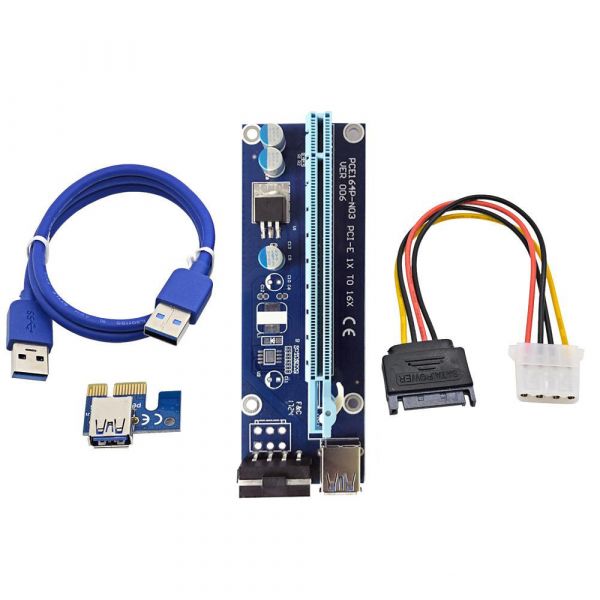 Райзер для видеокарты PCI-Express PCI-E 1X на 16X V006 Molex