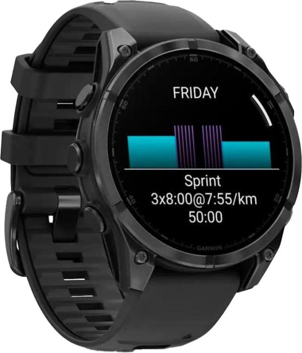 Смарт-годинник Garmin Fenix 8 47mm AMOLED Slate Gray with Black Silicone Band (010-02904-00/29)
