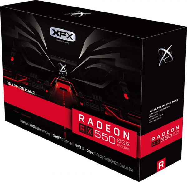 Видеокарта XFX Radeon RX 550 2GB Black/Red (RX-550P2DFGR)
