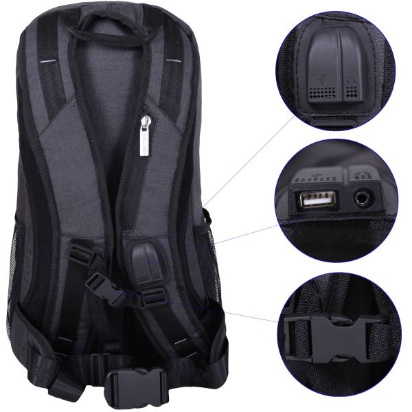 Рюкзак для ноутбука Bagland Granite 23 л. чорный/серый (0012069)