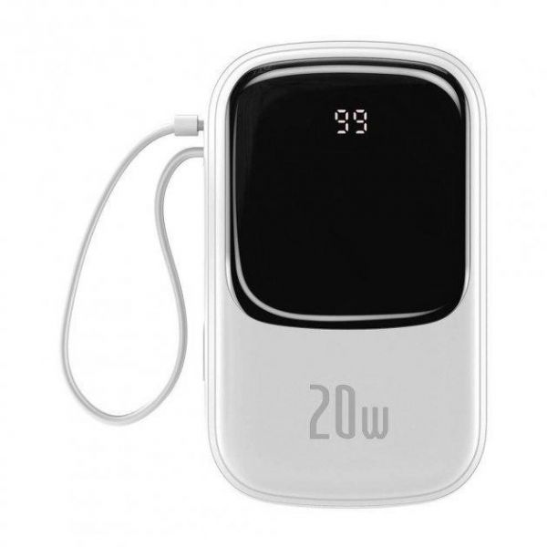 Baseus Qpow Digital Display Quick Charging Power Bank 20W 20000mAh White (PPQD-H02)