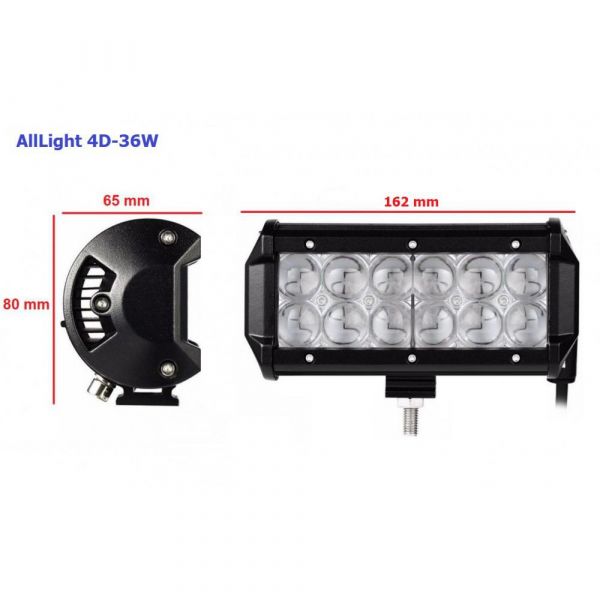 Светодиодная фара дальнего света AllLight 4D-36W 12 chip cree spot 9-30V