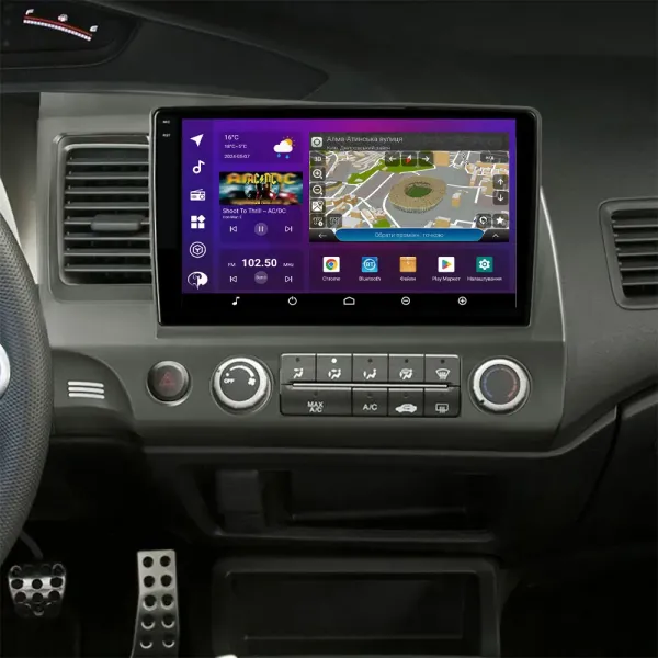 Штатна магнітола PHANTOM DVA-2K10 ProMax 4G 360° 8+128 Honda Civic 8 sedan FK FN FD 2005-2012