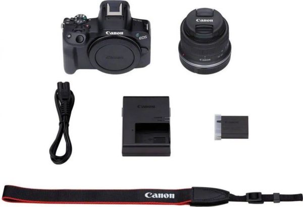 Бездзеркальний фотоапарат Canon EOS R50 kit RF-S 18-45mm IS STM Black (5811C033)
