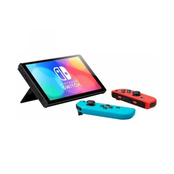 Портативная игровая приставка Nintendo Switch OLED with Neon Blue and Neon Red Joy-Con