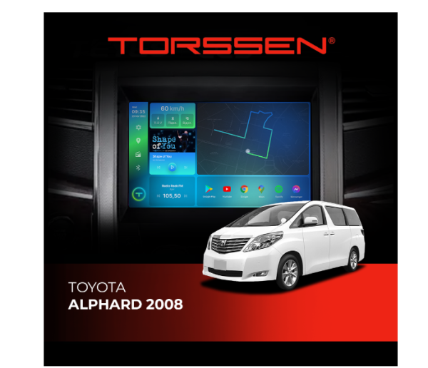 Штатна магнітола Torssen 2K DTS Toyota Alphard 2008 F9432 4G Carplay DSP