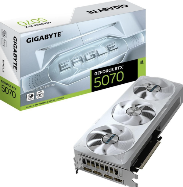 Відеокарта GIGABYTE GeForce RTX 5070 EAGLE OC ICE SFF 12G (GV-N5070EAGLEOC ICE-12GD)